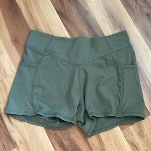 Women's Athletic Shorts in Olive Green